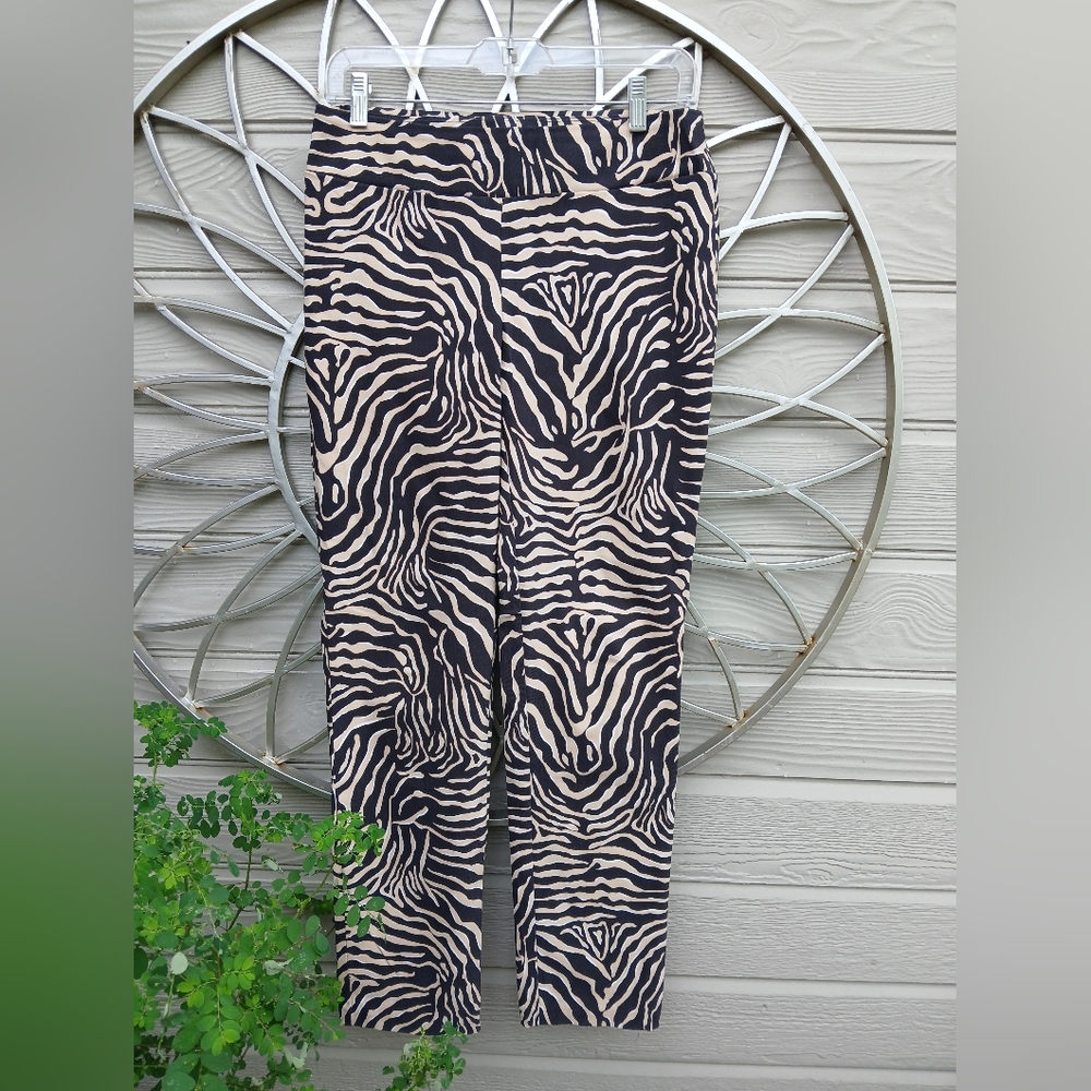 J McLaughlinWomen’s Zebra Print Slim Pants - Black & Cream